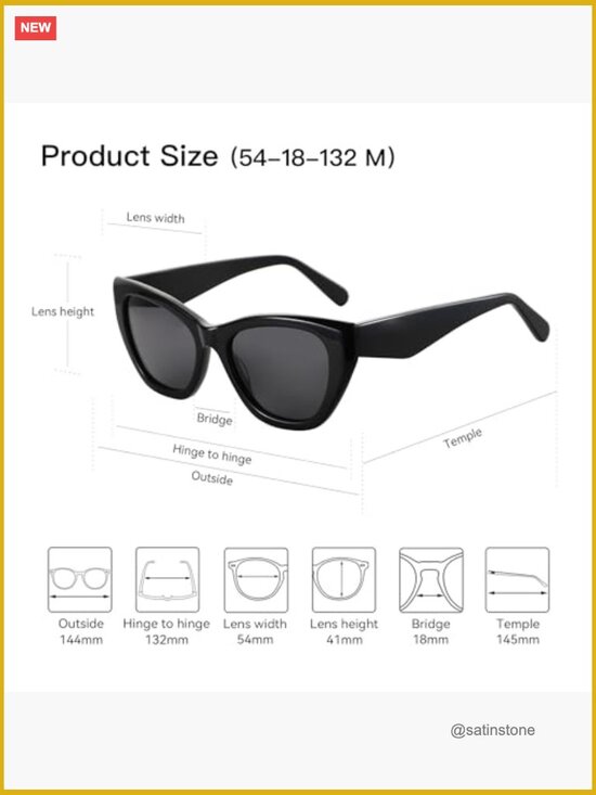 Cat Eye Polarized Sunglasses Women Trendy Retro Square Shades UV400 main image 6